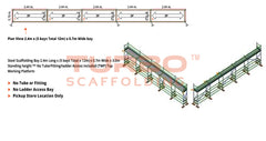 Kwikstage Scaffolding Package – 12m X 0.7m X 3.0m – One Deck