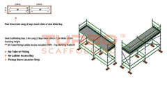 Kwikstage Scaffolding Package – 4.8m X 1.2m X 3.0m – One Deck