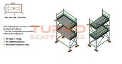 Kwikstage Scaffolding Package – 2.4m X 1.2m X 4.0m – Two Deck