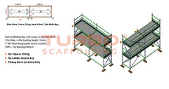 Kwikstage Scaffolding Package – 4.8m X 1.2m X 4.0m – Two Deck