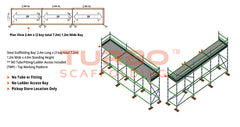 Kwikstage Scaffolding Package – 7.2m x 1.2m x 4.0m – One Deck 2 Board Hop
