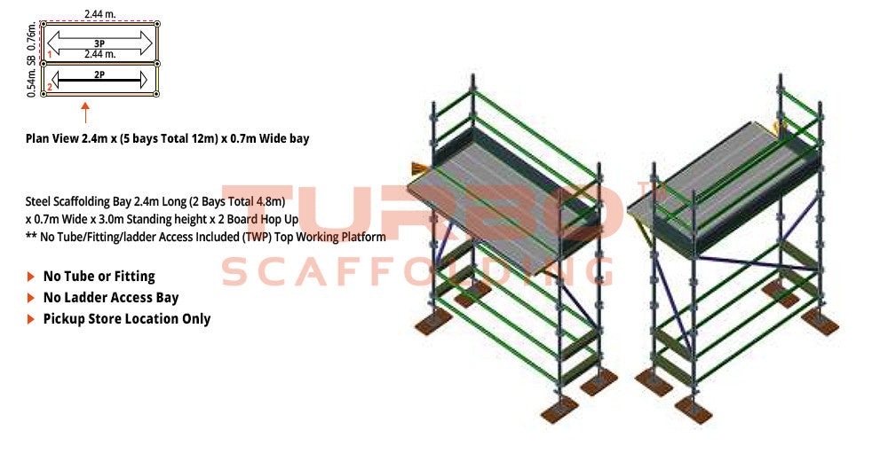 Kwikstage Scaffolding Package – 4.8m x 0.7m x 3.0m x 2 – Board Hop
