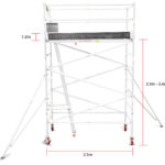 3.1m – 3.4m Wide Aluminium Mobile Scaffold Tower (Standing Height)