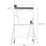 4.3m – 4.6m Narrow Aluminium Mobile Scaffold Tower (Standing Height)