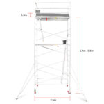 5.5m – 5.8m Wide Aluminium Mobile Scaffold Tower (Standing Height)