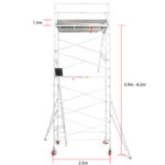 5.9m – 6.2m Wide Aluminium Mobile Scaffold Tower (Standing Height)