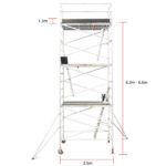 6.3m – 6.6m Wide Aluminium Mobile Scaffold Tower (Standing Height)